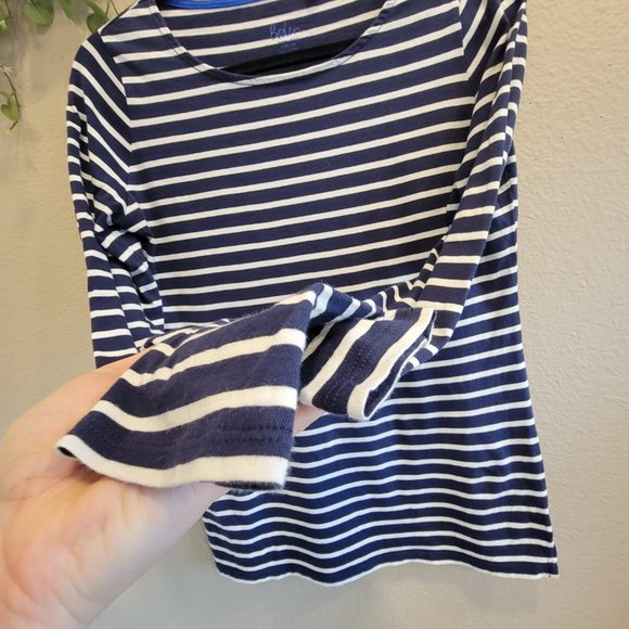 Boden | Long Sleeve Breton Top | Navy & White Stripes | Size 6 - Picture 3 of 5